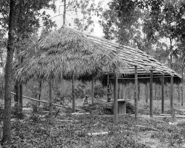 Frank Cypress recently built such a chickee home for his wife and 10 children at Old Ft. Dodge, a tourist attraction near Brooksville. It took him just 15 days to build and he says it should last at least 10 years with a new palm frond patch now and then.